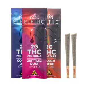 ELF THC Pre-Rolls 4G - $4.99 featuring two 2G joints infused with Delta 8, CBG, and THCP